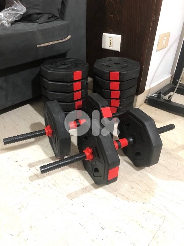 48kg plates + 2 dumbbells 3