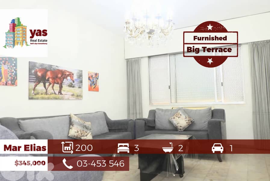 Mar Elias 200m2 | Terrace | Furnished | Solar System | Calm Area | RM 0