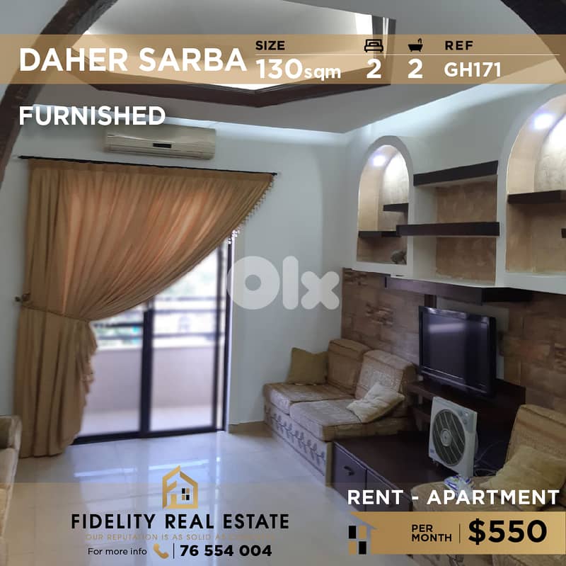Apartment for rent in Daher Sarba GH171 شقة للإيجار في ضهر صربا 0