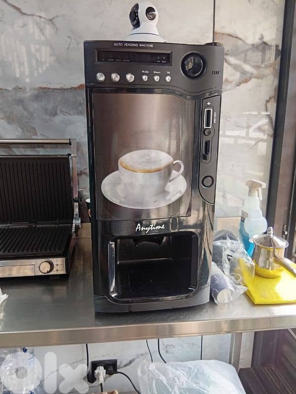 coffee machine ,stainless  table, gaz 0