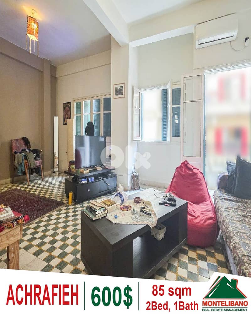 Semi-Furnished 85 sqm Apartment For Rent in Achrafieh (أشرفية) 0