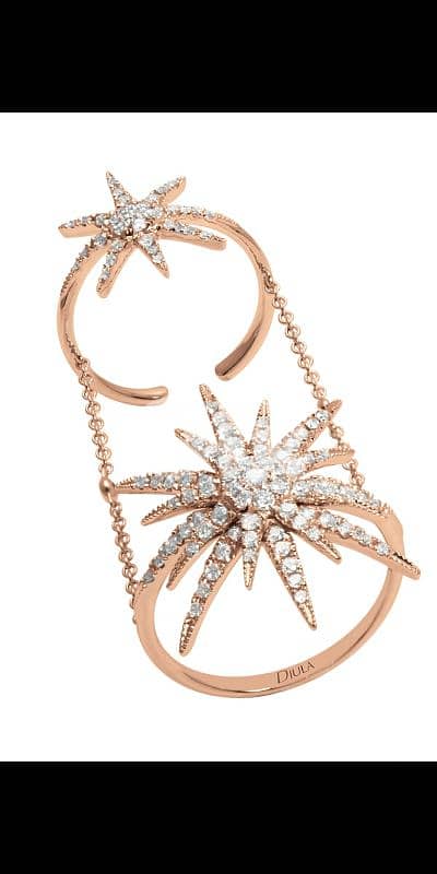 Djula gold and diamond double sun knuckle ring 0