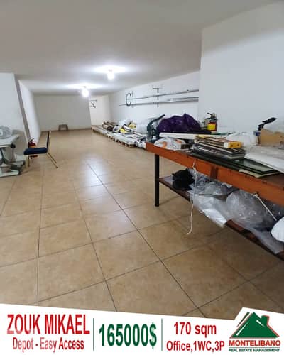 170 sqm Depot For Sale in Zouk Mikael (زوق مكايل) with Easy Access