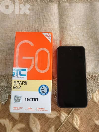 تلفون للبيع ماركة TECNO SPARK GO 2 شبه جديد مع علبتو السعر 100$