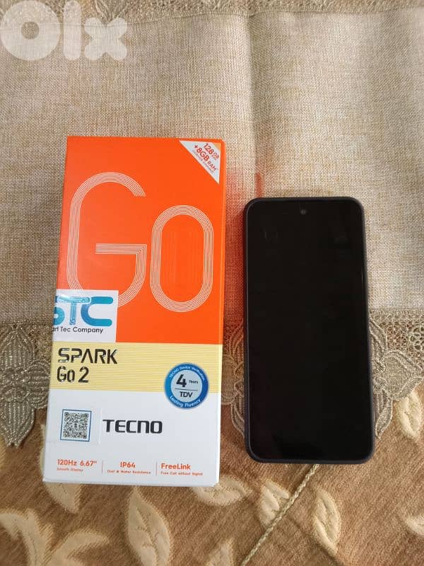 تلفون للبيع ماركة TECNO SPARK GO 2 شبه جديد مع علبتو السعر 65$ 0