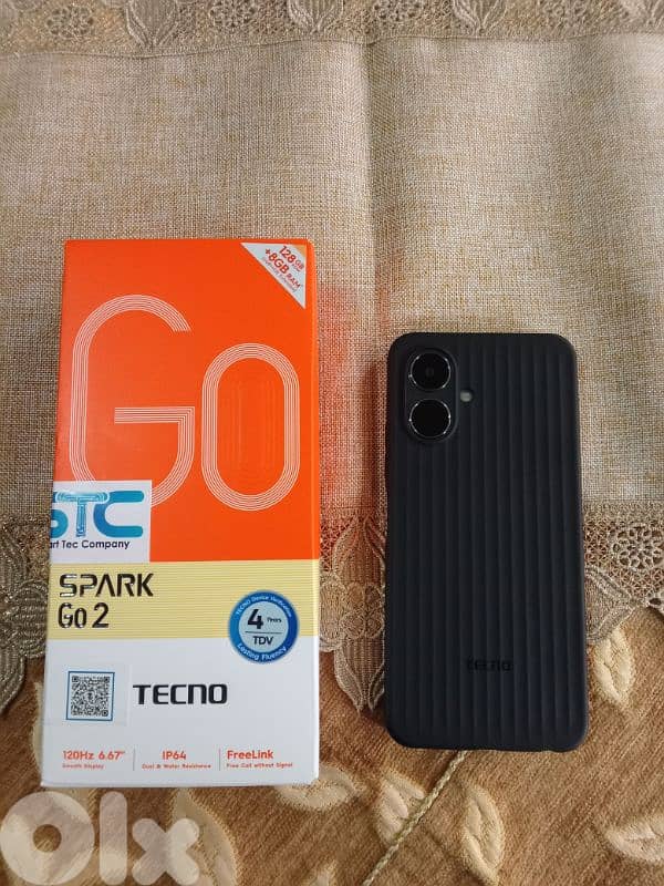 تلفون للبيع ماركة TECNO SPARK GO 2 شبه جديد مع علبتو السعر 65$ 1