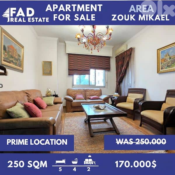 Apartment for Sale in Zouk Mikael شقة للبيع في ذوق مكايل 0