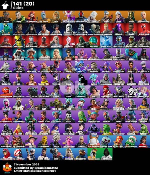 140 skins fortnite account 3