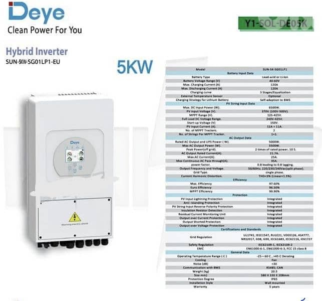 Deye Inverter New condition 5KW 0