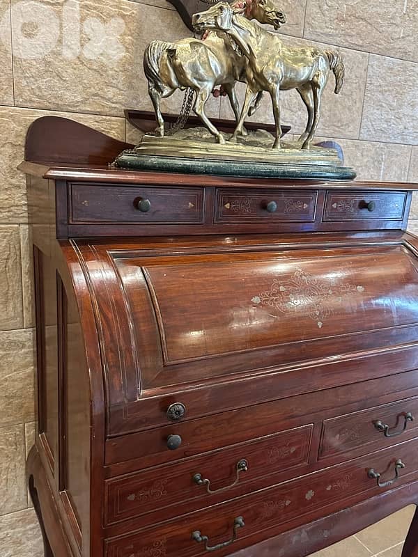 سكريتير انتيك خشب ورد 0