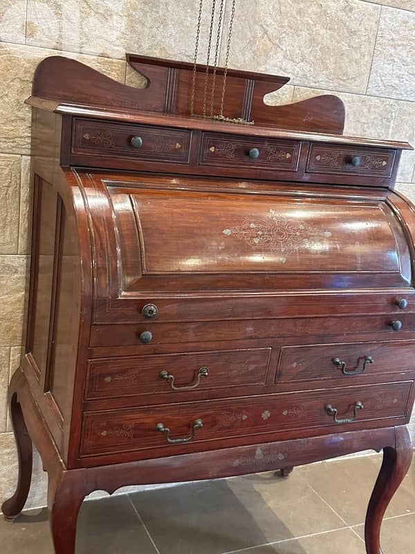 سكريتير انتيك خشب ورد 6