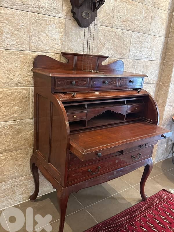 سكريتير انتيك خشب ورد 7