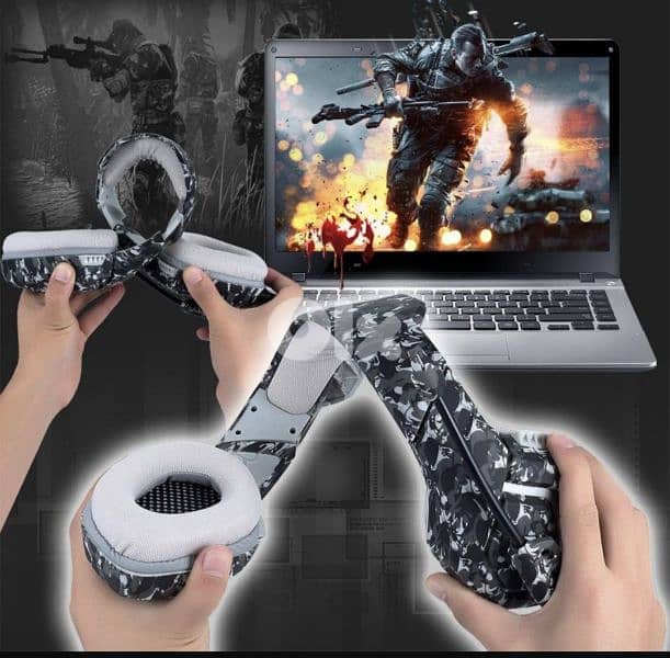 ONIKUMA K1-B High Pro Gaming Headset Gray Camo design/4$ delibery 6