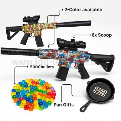 M416 Gel Blaster 2 Color option with 6X Scope 5000 Gel Ball & PUBG Pan