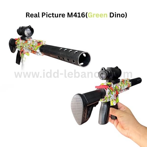 M416 Gel Blaster 2 Color option with 6X Scope 5000 Gel Ball & PUBG Pan 4