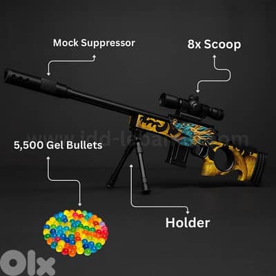 AWM Dragon Edition Sniper High Precision Gel Blaster with 8X HD Scope
