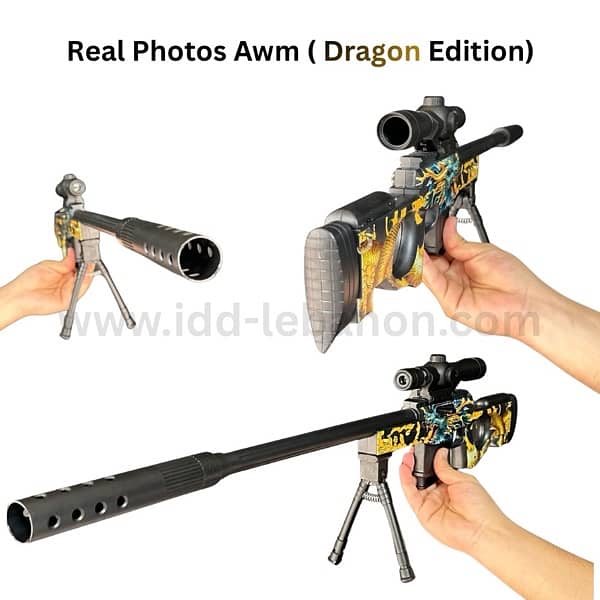 AWM Dragon Edition Sniper High Precision Gel Blaster with 8X HD Scope 1