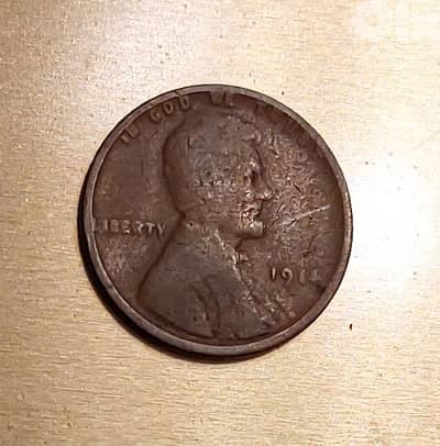 USA Lincoln 1914 Wheat Penny cent bronze coin