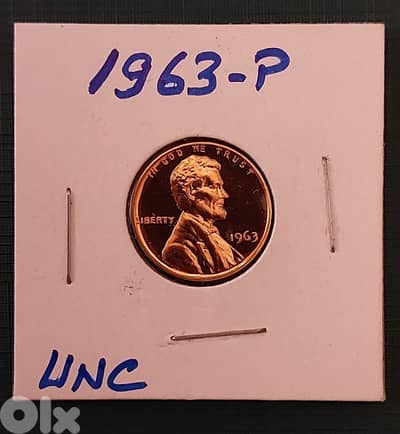 USA Lincoln cent 1963-P UNC Philadelphia Memorial