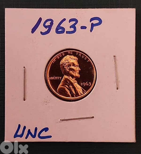 USA Lincoln cent 1963-P UNC Philadelphia Memorial 0