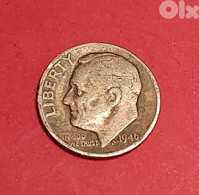 USA 1946 silver Roosevelt Dime (. 900)