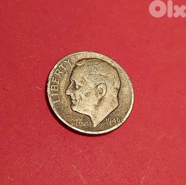 USA 1946 silver Roosevelt Dime (. 900) 3