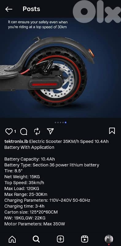 electric scooter barely used, condition like new, only 1 flat tyre. 1