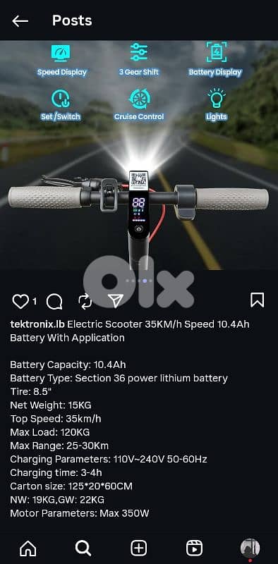 electric scooter barely used, condition like new, only 1 flat tyre. 2