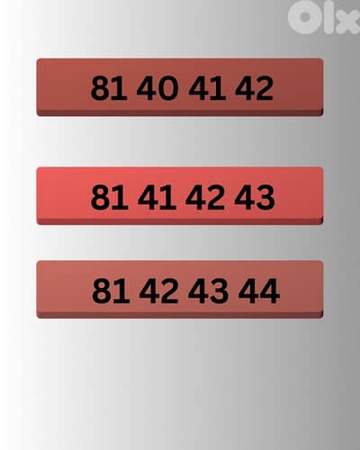 81 40 41 42/.    81 41 42 43/.     81 42 43 44.
