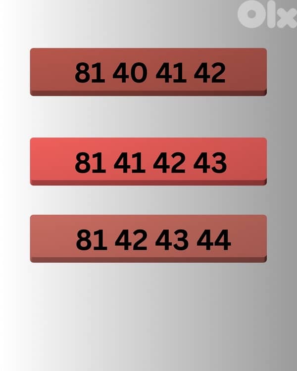 81 40 41 42/.    81 41 42 43/.     81 42 43 44. 0