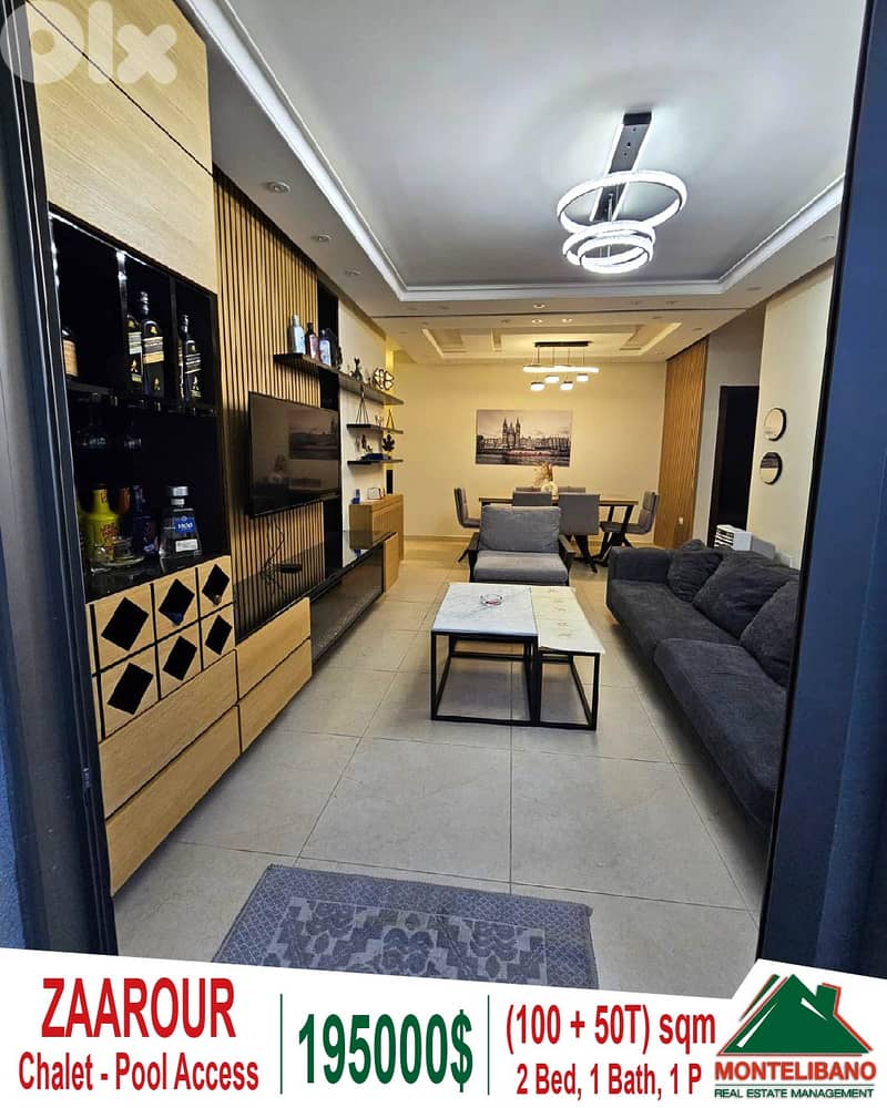 Fully Furnished 100sqm Chalet For Sale in Zaarour+Terrace& Pool Access 2