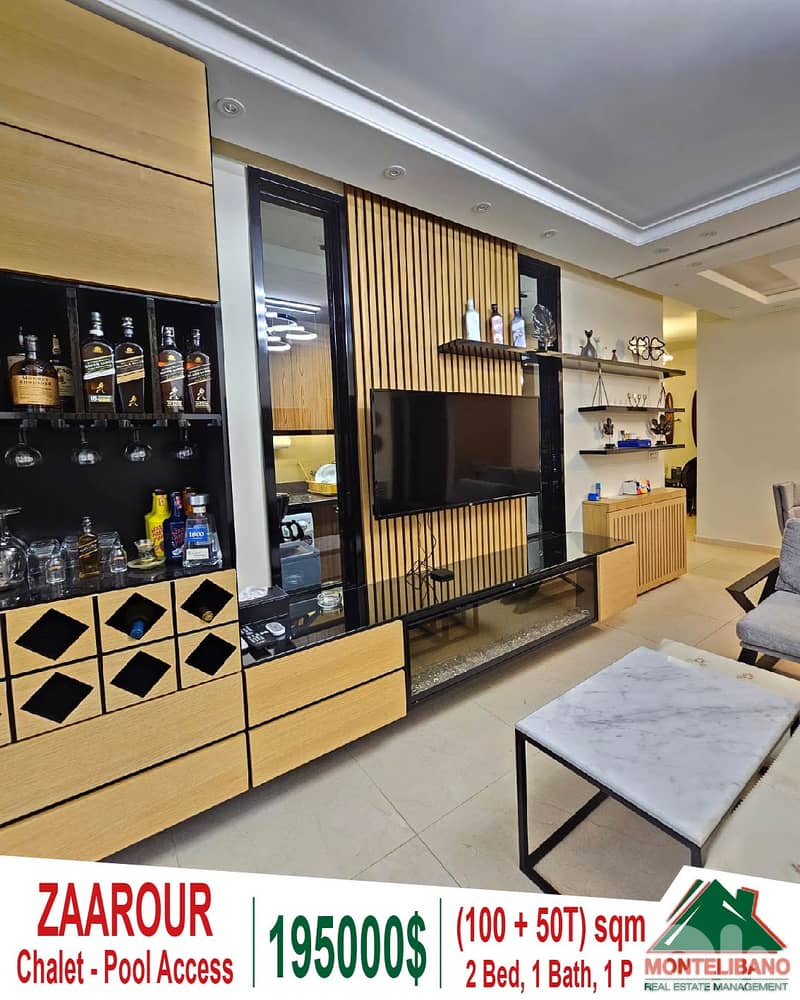Fully Furnished 100sqm Chalet For Sale in Zaarour+Terrace& Pool Access 3