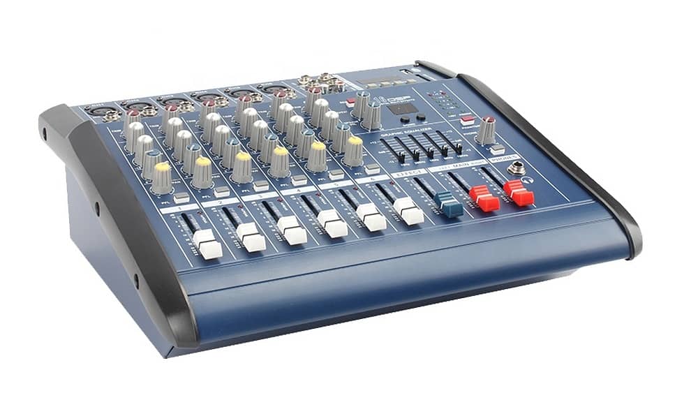 Professional Power Mixer 6 Channels DJ Mixer with Mic for Home Karaoke 3