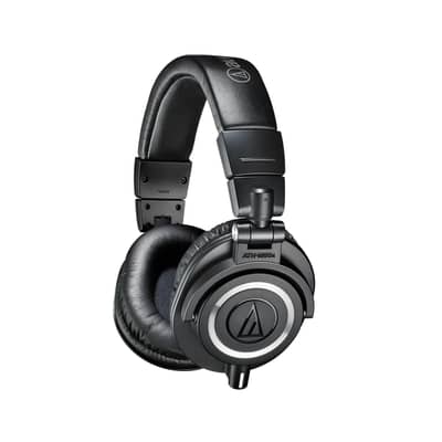 Audio-Technica ATH-M50x Studio Monitoring Headphones - Black on Silver