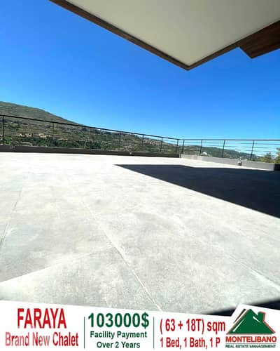Brand New63sqm Chalet ForSale in Faraya+18sqmTerrace& Facility Payment