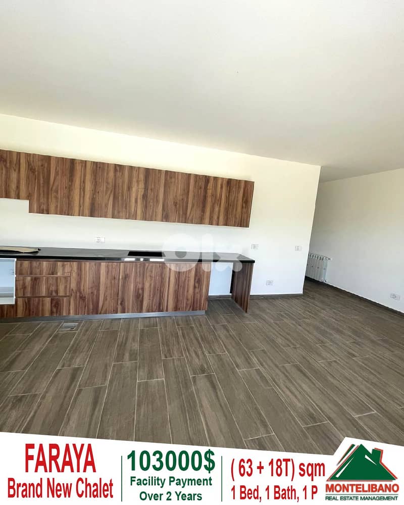 Brand New63sqm Chalet ForSale in Faraya+18sqmTerrace& Facility Payment 1