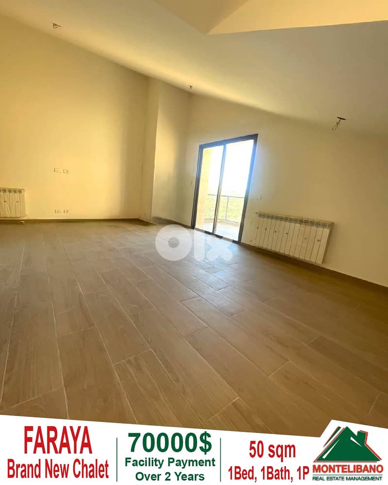 Brand New 50 sqm Chalet For Sale in Faraya with Facility Payment +View 0