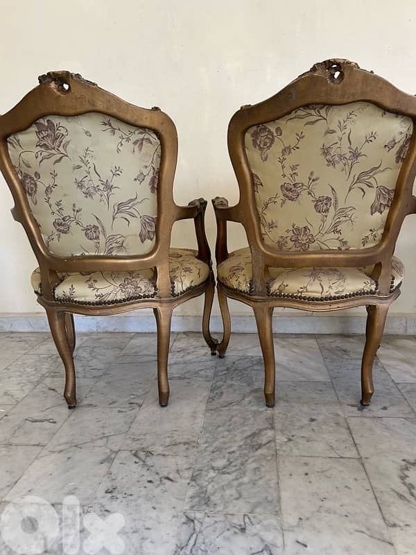 Pair of Vintage French Louis XV Style Armchairs (Fauteuils) 3