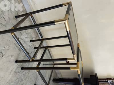 Pair of Vintage 1970s Hollywood Regency Glass Side Tables