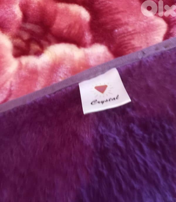 200×240cm Purple,Rose & Cream Floral Winter Blanket 2