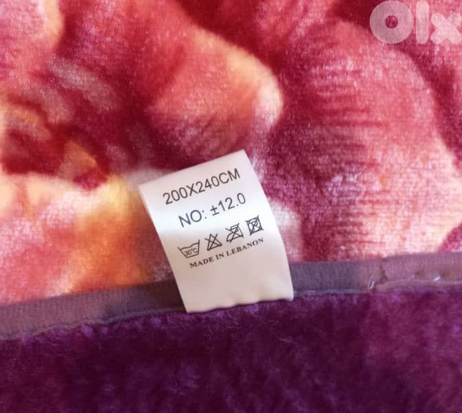 200×240cm Purple,Rose & Cream Floral Winter Blanket 3