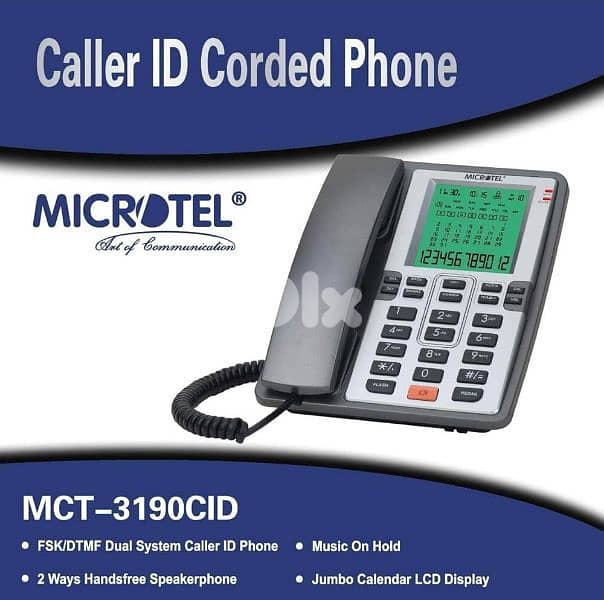 corded phone MICROTEL with caller id 0