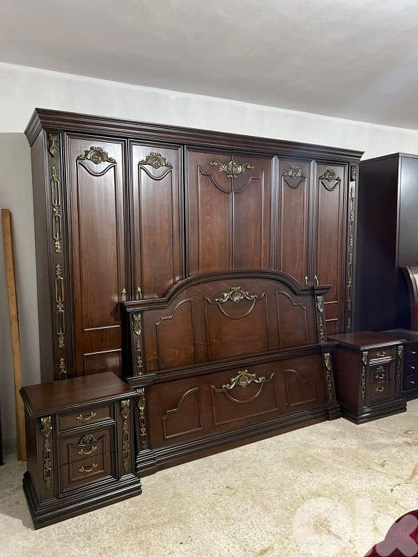 اوضة نوم شغل توصاية خشب زان ولاتي كلا ملبسة قشرة 0