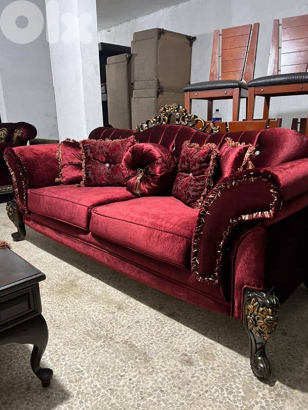 طقم كنبايات حفر خشب زان اربع قطع وطاولة 9