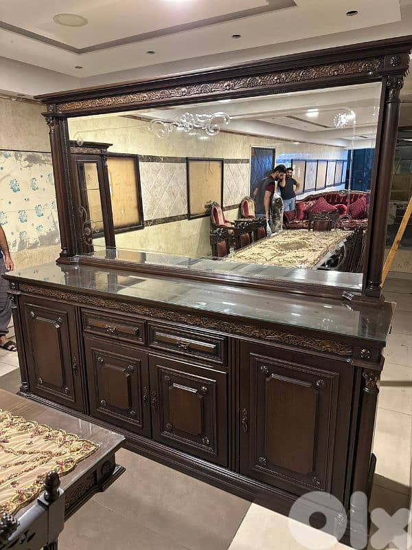 اوضة سفرة شغل توصاية خشب زان ولاتي كلا ملبسة قشر 4