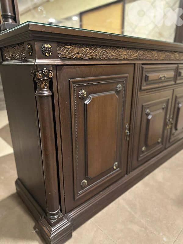 اوضة سفرة شغل توصاية خشب زان ولاتي كلا ملبسة قشر 5