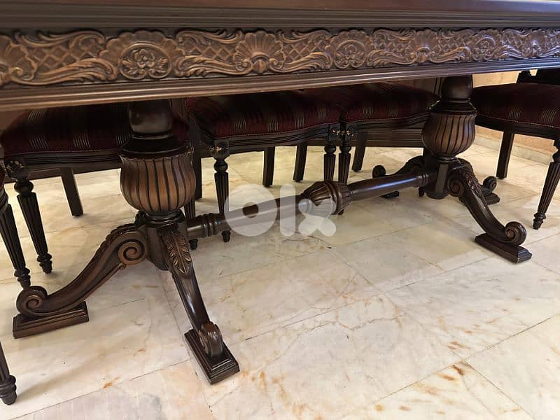 اوضة سفرة شغل توصاية خشب زان ولاتي كلا ملبسة قشر 9