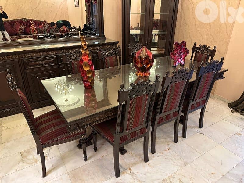 اوضة سفرة ملكية خشب زان ولاتي كلا ملبسة قشر زان 1