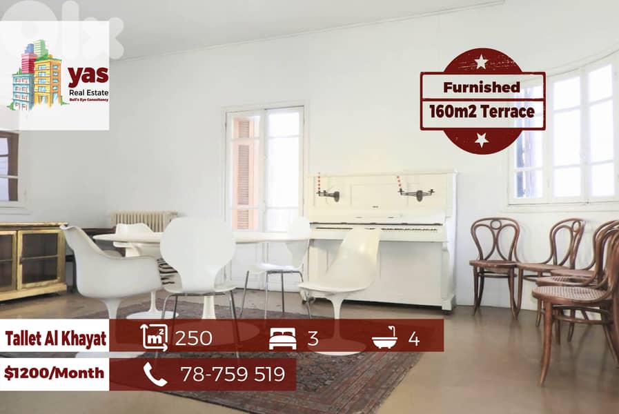 Tallet Al Khayat 250m2 | 160m2 Terrace | Furnished | Rent | RM 0