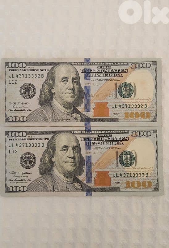 100 bill serial number 1